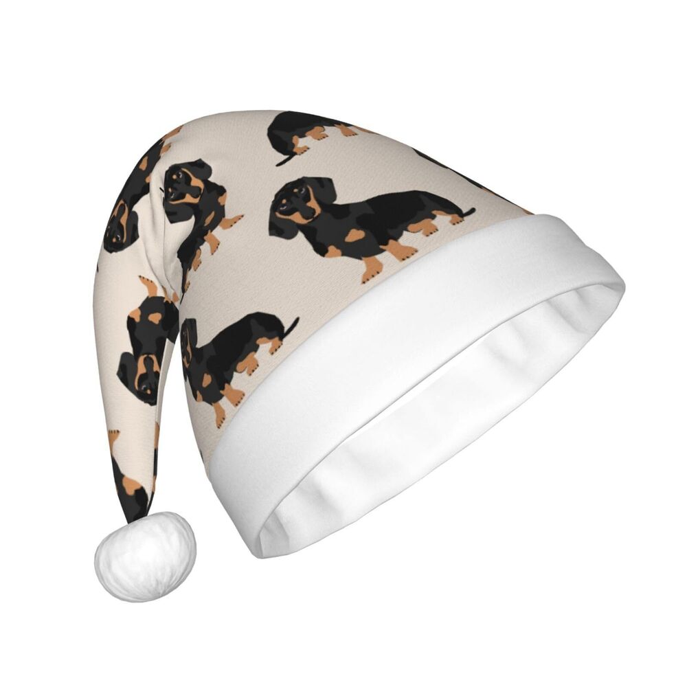 6347 Pet Dogs Christmas Santa Hat for Adults, Unisex Classic Holiday Santa